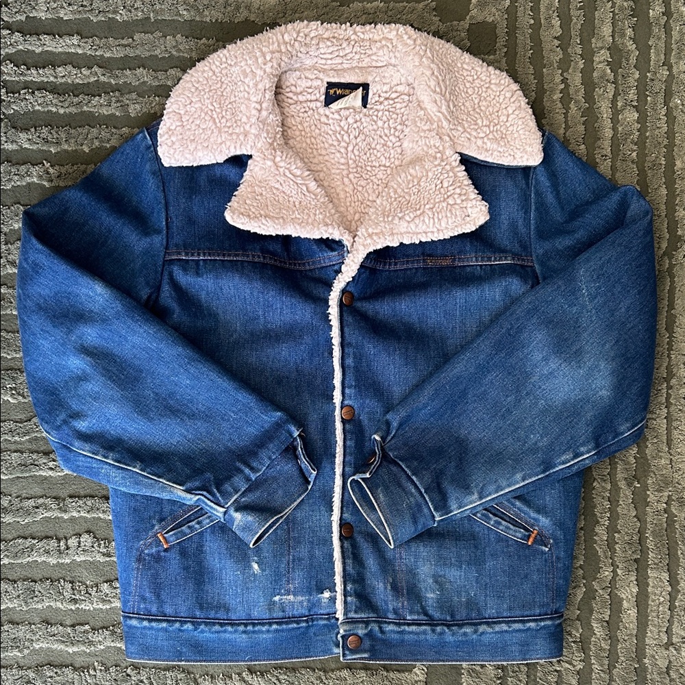 Wrangler Denim Jacket with Cream Sherpa Lining